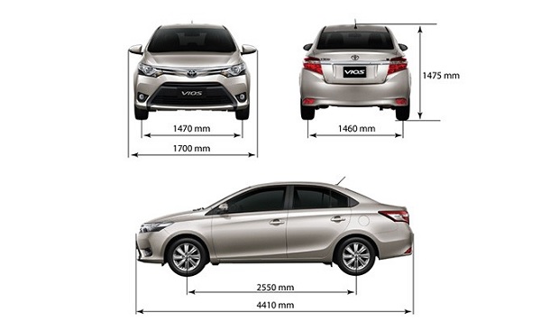 Kích thước xe 4 chỗ theo phân khúc